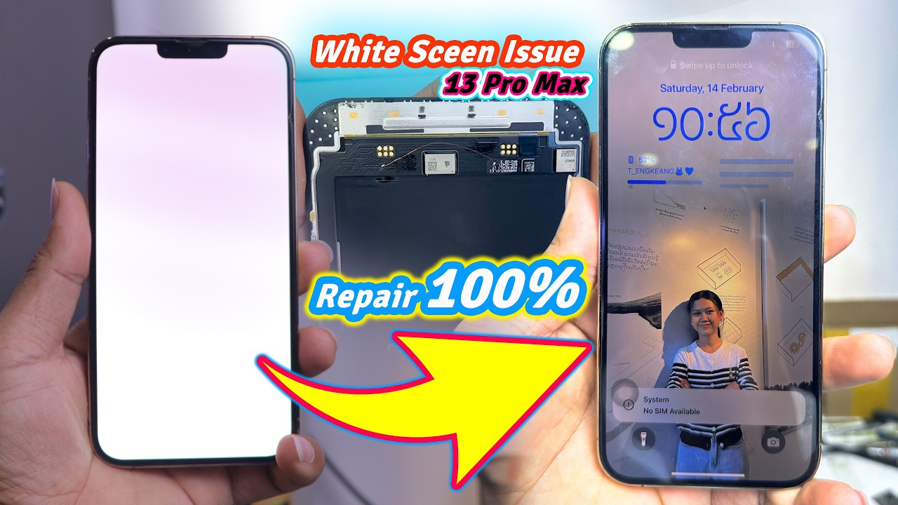 iPhone 13 Pro Max White Screen Repair 100% - YouTube