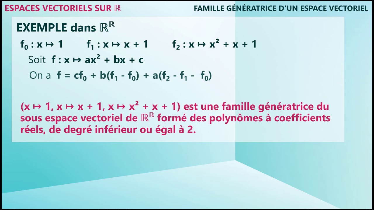 2.07 Espaces vectoriels sur ℝ Famille génératrice d'un espace — free download