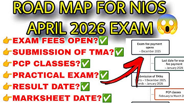 NIOS April 2026 Exam Roadmap 🔥 Full Schedule | Exam Fees, TMA, PCP, Practical, Result & Marksheet |