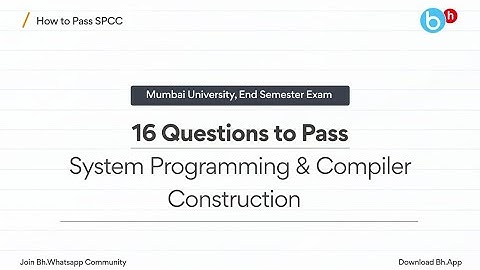 How to Pass/Score in System Programming & Compiler Construction (SPCC) | Sem-6 Computer MU