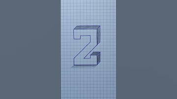 Number 2 3D Drawing easy #shorts #3d #drawing