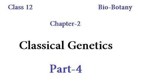 12th Bio Botany Chapter 2 Classical Genetics Part  4