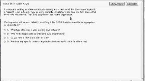 M2020-733 IBM SPSS Statistics Sales Mastery Test v1
