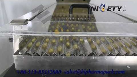 Soft Gel counting and filling in the glass/ plastic bottle packing line