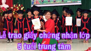 Lễ trao giấy chứng nhận cho trẻ 5 tuổi trung tâm xã vĩnh yên 20232024