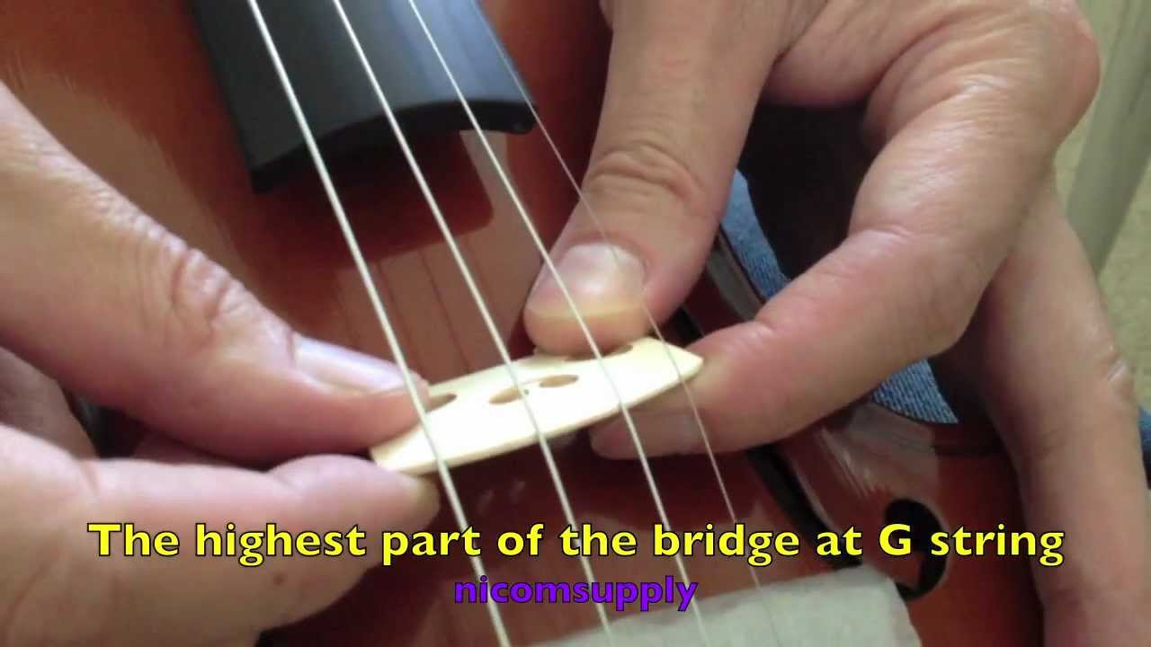 How to set up a violin bridge and tune a violin with a clip violin