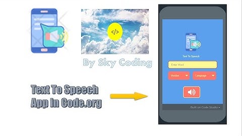 How To Make Text To Speech App In Code || by sky coding