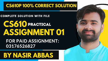 CS610p Assignment 1 Solution 2023 100% Correct BY VUBWN | CS610 Practical Assignment 1 Solution
