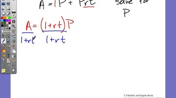 1.3 Models and Applications - Solve a formula for a variable (example 2)