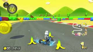 Mario Kart 8 Deluxe Dry Bones DLC Gameplay (150cc Mirror Mode) on SNES Mario Circuit 3