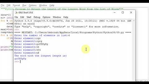 Python Program to Return the Length of the Longest Word from the List of Words