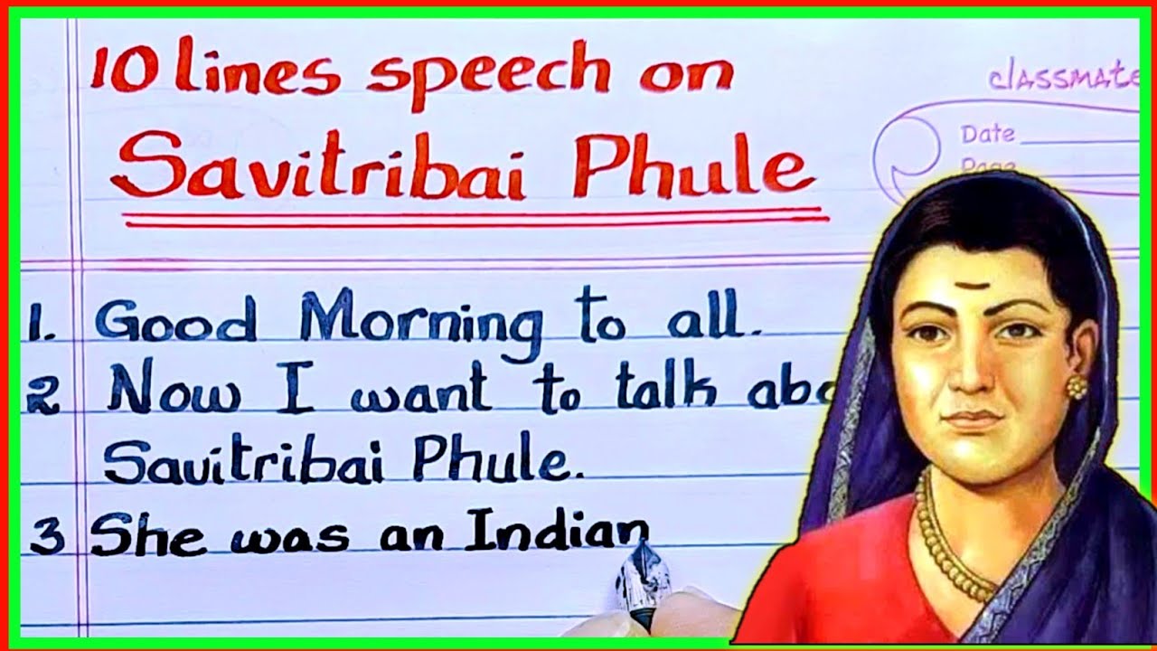 Savitribai Phule speech in English | 10 lines speech on Savitribai ...