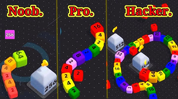 Snake 2048 | Noob vs Pro vs Hacker in snake 2048 3d video games walkthrough Android, iOS new update