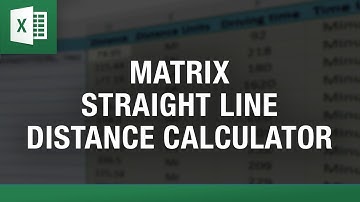 Matrix Straight Line Distance Calculator Excel