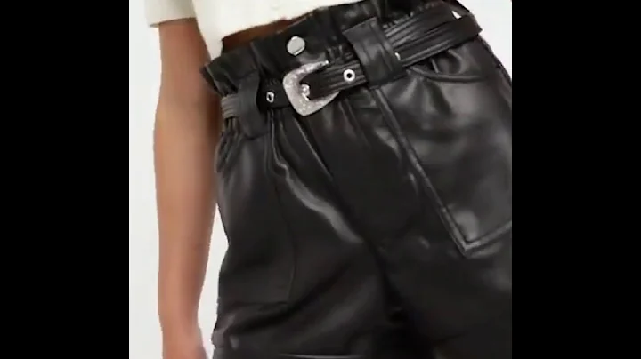 Faux leather shorts in black