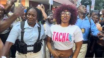 GRAND ARRIVAL OF TACHA AT HER GUINNESS WORLD RECORD ATTEMPT OF MOST MAKEOVERS IN 24 HOURS