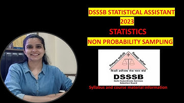 Non Probability Sampling | DSSSB Statistical Assistant | Statistics | M.com | DSSSB Vacancy 2023 |