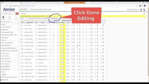 Aeries - Push Grades for Progress Report