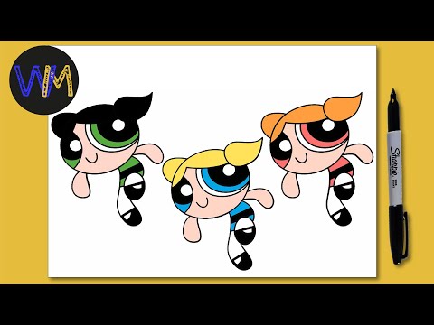 TEAM BUBLLE - HOW TO DRAW BUBBLE POWERPUFF GIRLS
