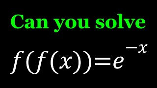 A Curious Functional Equation | Math Olympiads