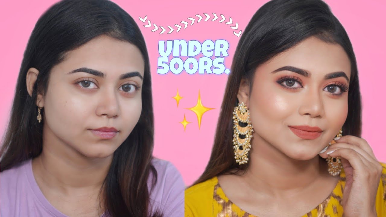 Bronze Glam Wedding Guest Makeup Under 500Rs. | Step by step Tutorial ...