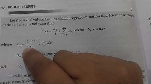 Lecture 1, Fourier Series, Real and Complex Analysis, B.A./B.Sc. 6th Sem.