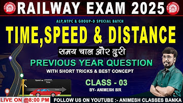 🔥Day 03 | Time Speed and Distance समय ,चाल और दूरी | Complete Maths By Animesh Sir