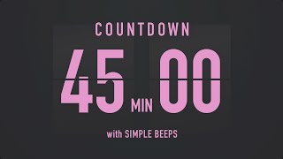 45 Minutes Countdown Flip Clock Timer / Simple Beeps 💕🖤