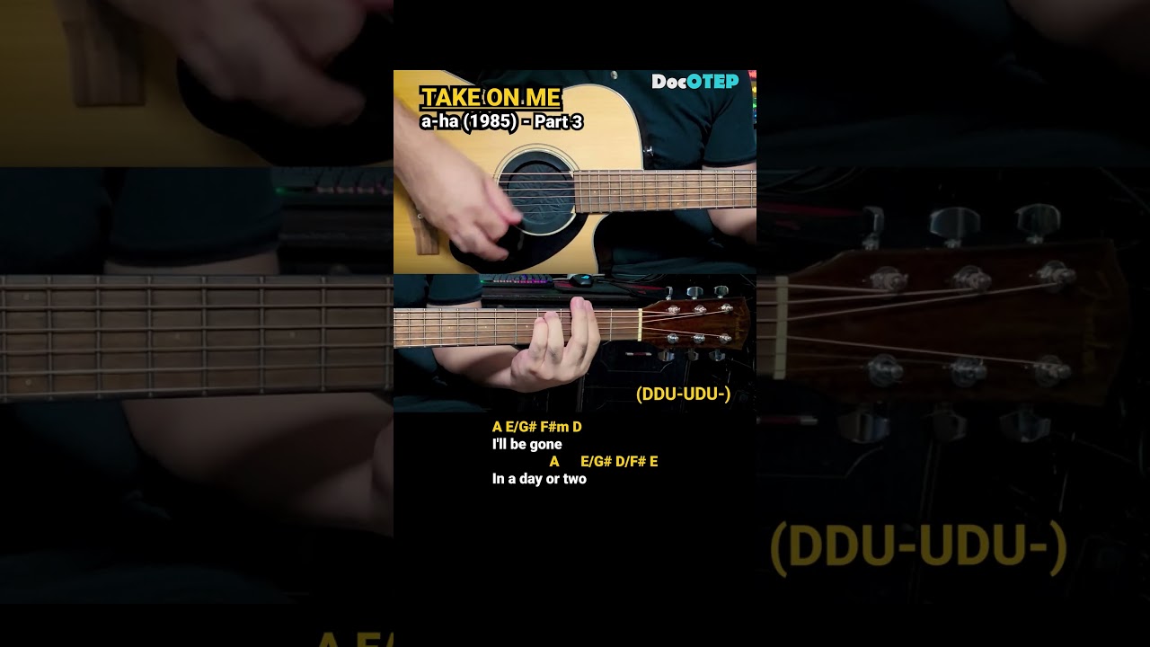 Take On Me - ​a-ha​ (1985) Easy Guitar Chords Tutorial with Lyrics Part 3 SHORTS REELS