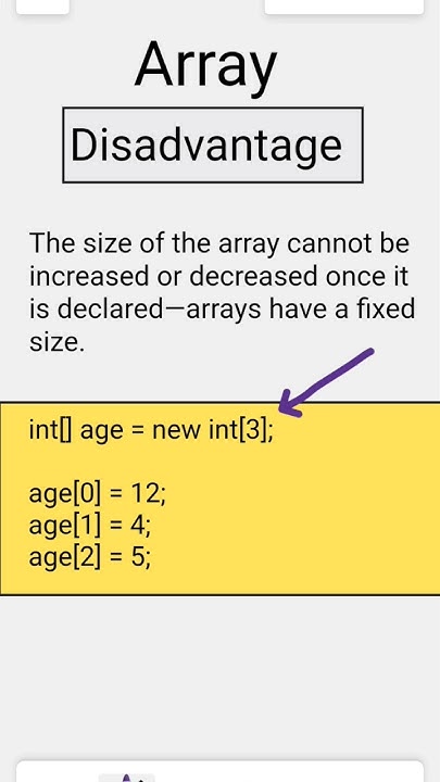 Disadvantage Of Array In Java #arrayinjava # ...