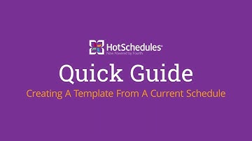 Creating Template From Current Schedule