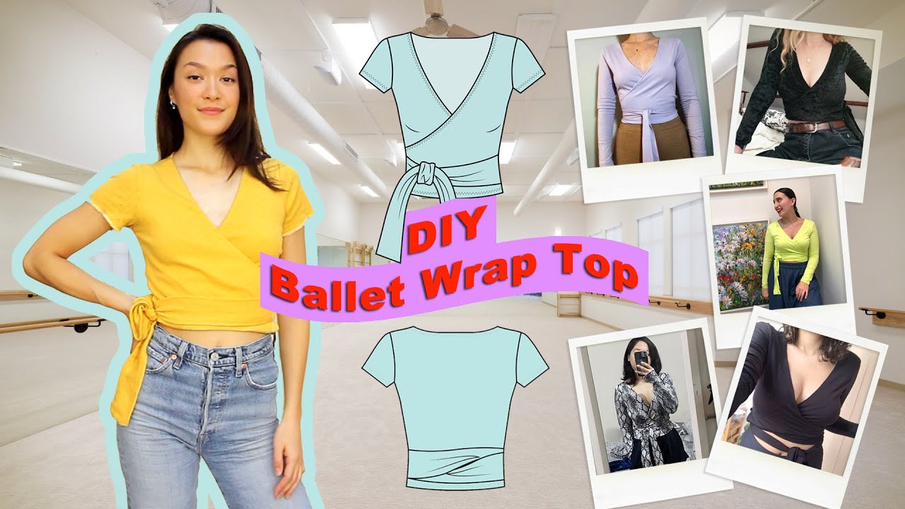 DIY How to sew a wrap Top  sewing tutorial with pattern 