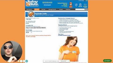 Juicy ads tutorial on how to create a popunder campaign !