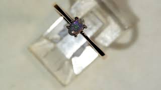 m16123 Black Opal 18k Rose Gold ring