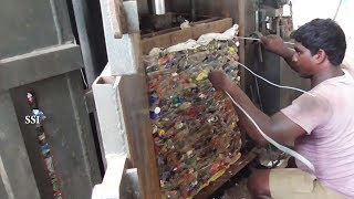 Plastic Bottles crushing Machine Factory | Small Business Ideas Bottle Pressing Recycling process