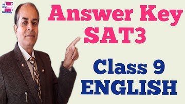 answer key sat3 class 9 English solved by Vijay Kumar