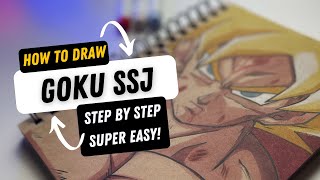 How To Draw Goku Super Saiyan |Extremely Easy drawing tutorial for beginners | Step-by-step tutorial screenshot 2