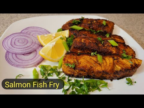 Salmon Fish Fry in Indian Style |Juicy & Tasty Salmon Fish Fry in Telugu | Boneless Fish Shallow