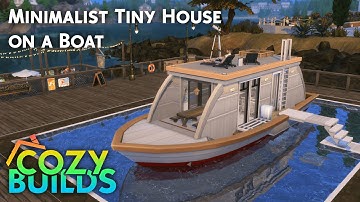 Minimalist Tiny House on a Boat 🛥️🏠🤏 ONLY Cats and Dogs, No CC! • The Sims 4 Stop Motion Build