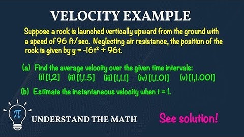 Example Problem: Average and Instantaneous Velocity using Limits | Calculus 1