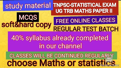 Choose Maths or statistics in TNPSC-COMBINED STATISTICAL EXAM-ASST-STATISTICAL INVESTIGA
