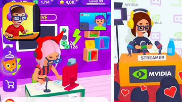 Idle Streamer — Tuber Tycoon Gameplay Walkthrough  (IOS) | Snack Game