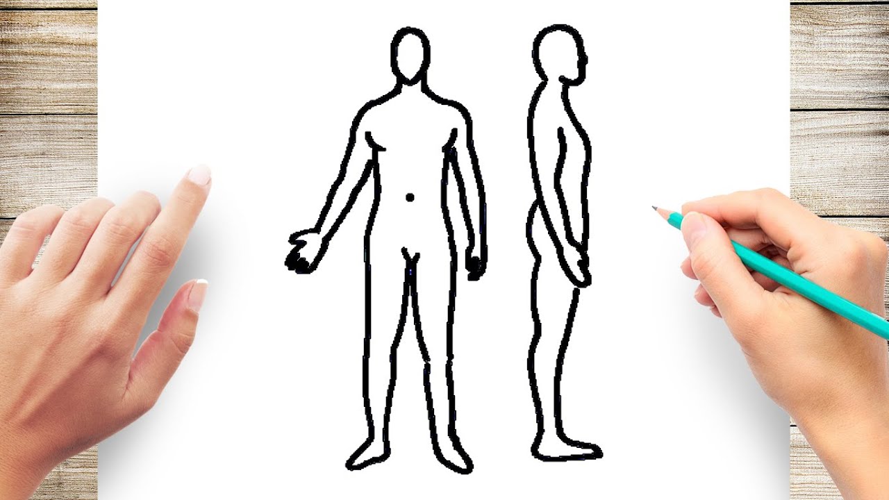 how to draw a man body for kids