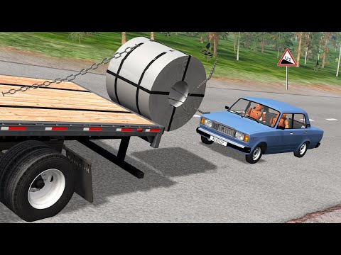 ГРУЗ СМЕРТИ! СТАЛЬНАЯ КАТУШКА ОБОРВАЛАСЬ НА ПОДЪЁМЕ | BeamNG.drive