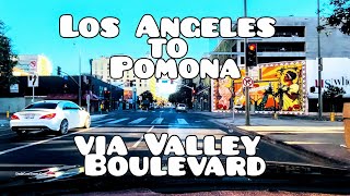 Driving from Los Angeles to Pomona via Valley Boulevard [4K] No Freeway