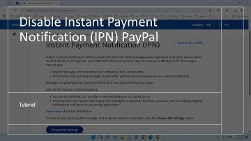 How to Disable IPN on PayPal