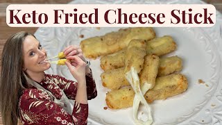 Keto Fried Mozzarella Cheese Sticks! By Victoria's Keto Kitchen