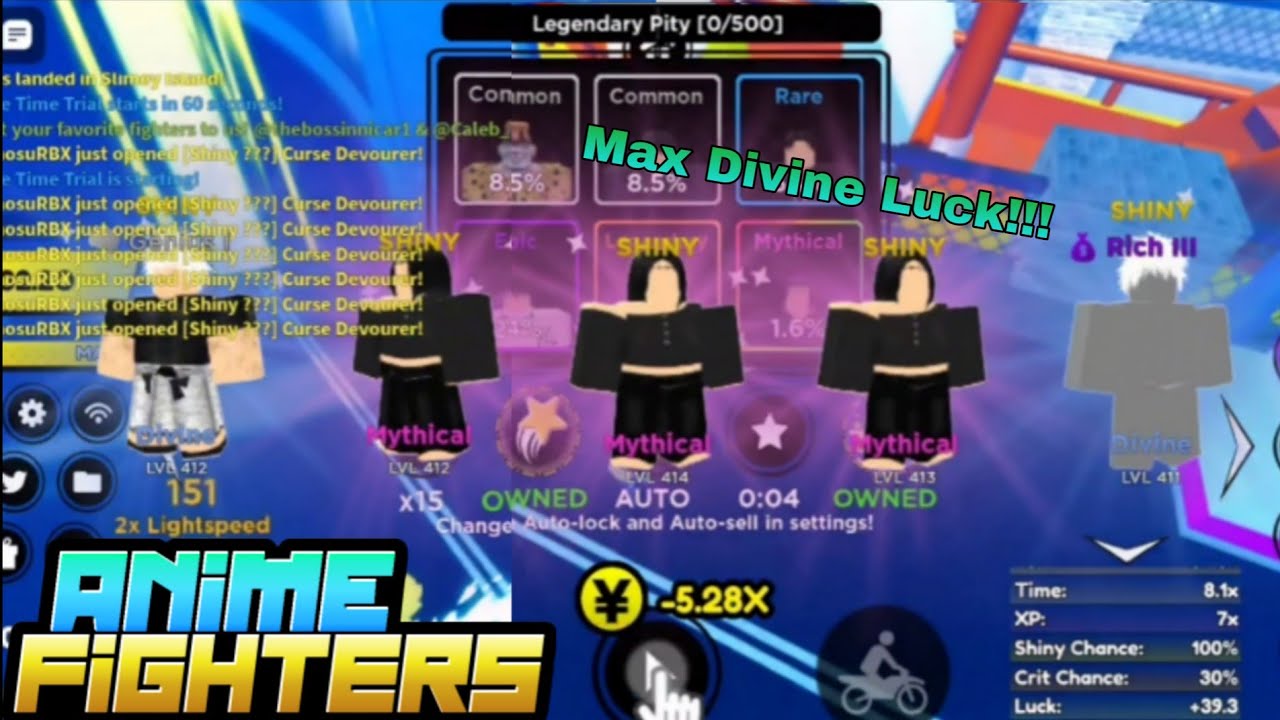 Opening for 6 hours with Max Divine Odds | Anime Fighters Simulator