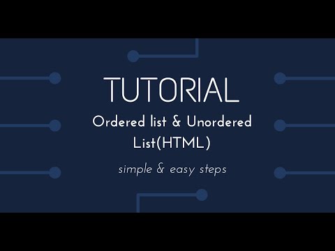 Ordered list and Unordered list using html