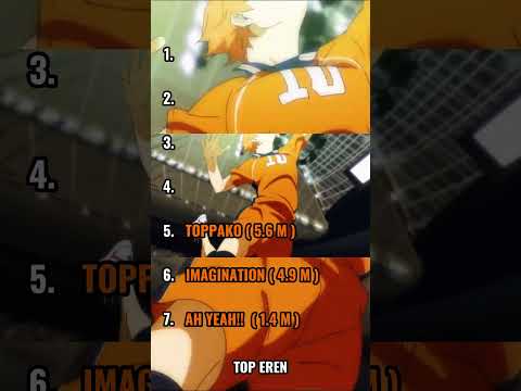 TOP 7 OPENINGS DE HAIKYUU CON MAS VISTAS EN YOUTUBE Shorts Openinganime Haikyuuopening 